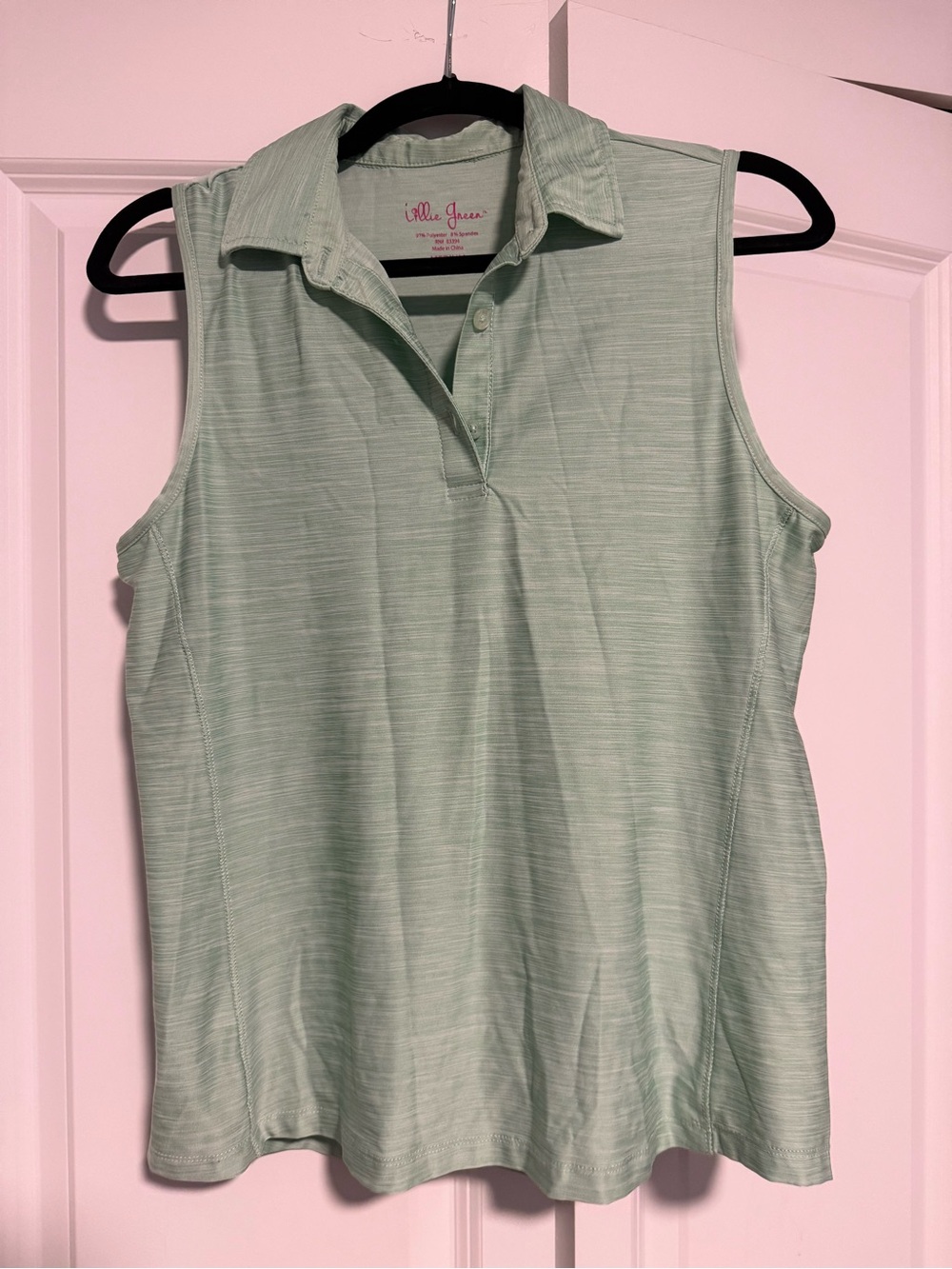 Sleeveless Polo Tank in Light Mint